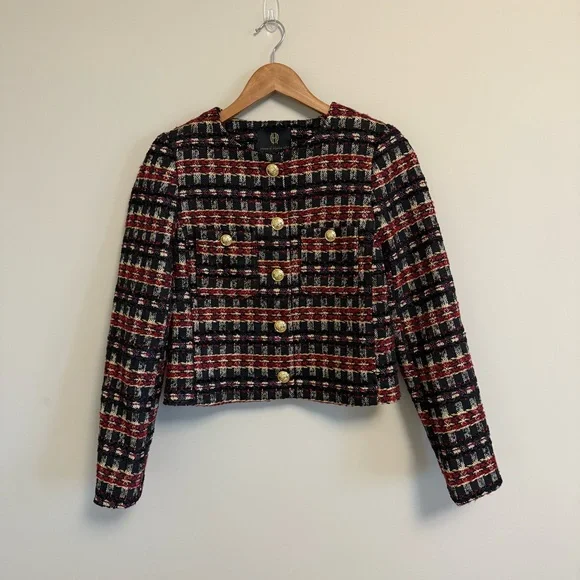 HOUSE OF HARLOW 1960 CROPPED TWEED JACKET - Picture 3 of 7